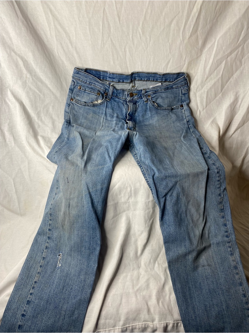 Wrangler Light Blue Flare Jeans - Washed Denim